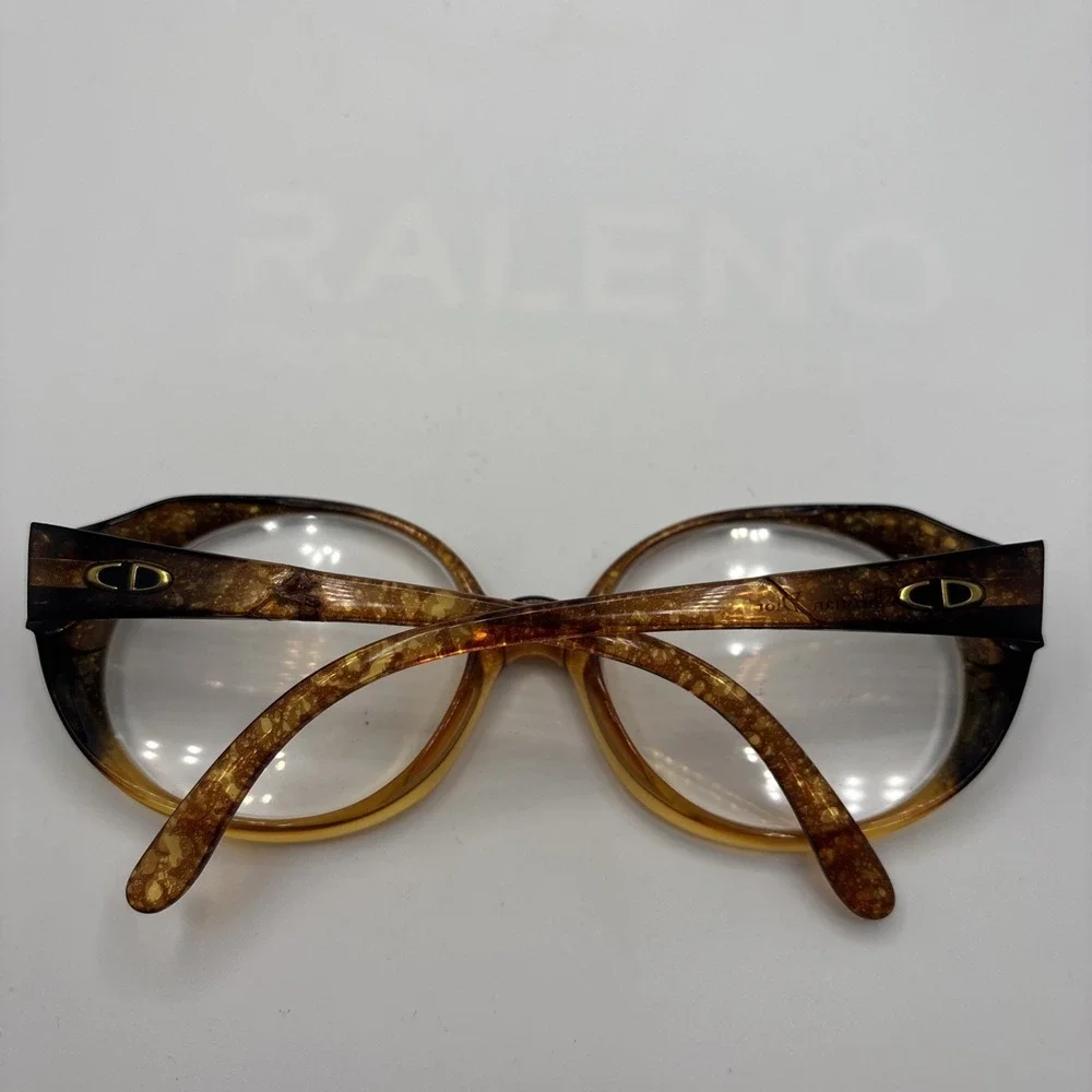 CHRISTIAN DIOR Vtg Oversized Eyeglasses 2019 10 GERMANY Amber Lucite Frame w/bag